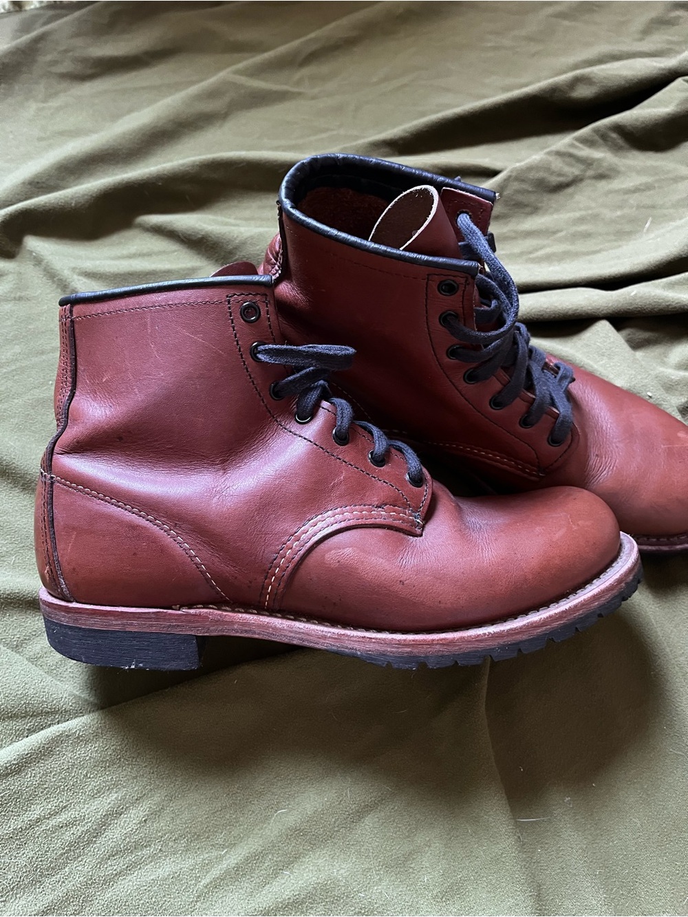 Red Wing Shoes Men's Ochre Brown Leather Lace-Up Ankle Boots